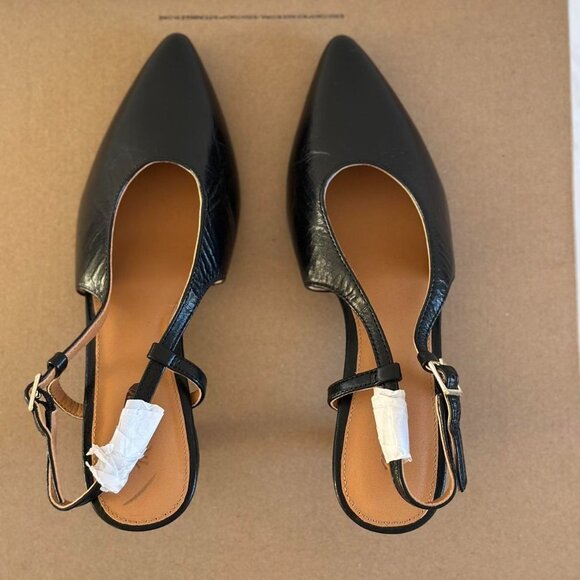 Madewell The Debbie Slingback Pump in True Black, Size 7 - Picture 5 of 11